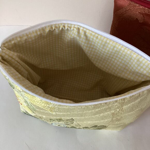 Handmade Make-up Cosmetic Toiletry Bags Small Travel From Upholstery Swatches - Picture 4 of 7